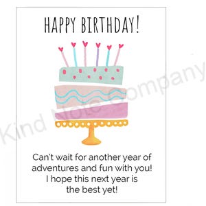 DIY carte d'anniversaire, gâteau d'anniversaire, anniversaire d'un ami, carte imprimable, vierge à l'intérieur