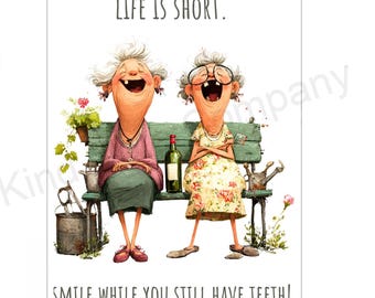 Funny Life is Short Card for any occasion (PDF/PNG Digital Download)