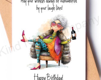 Funny Birthday card, friend's birthday, blank inside, with envelope