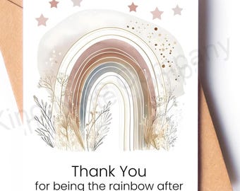 Rainbow Thank You Notecard: Blank Inside with Kraft Envelope