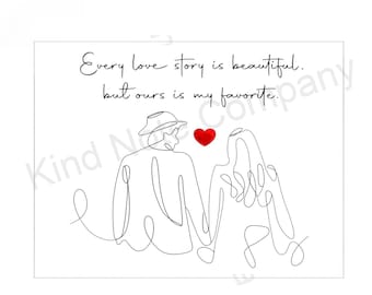 Love Story Card: Printable Anniversary Note (PDF, PNG)