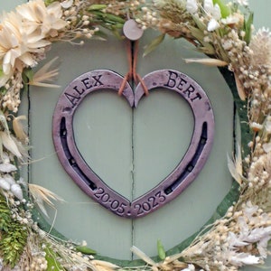 Regalo de boda, personalizado, corazón de herradura, forjado por herrero, hierro, regalo de novia, aprox. 4,25", 10,5 cm