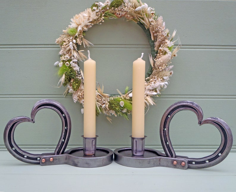 Horseshoe Heart. Candle Holder. Anniversary Gift. Wedding Gift. New Home Gift. Country Weddings. Western Weddings. image 6