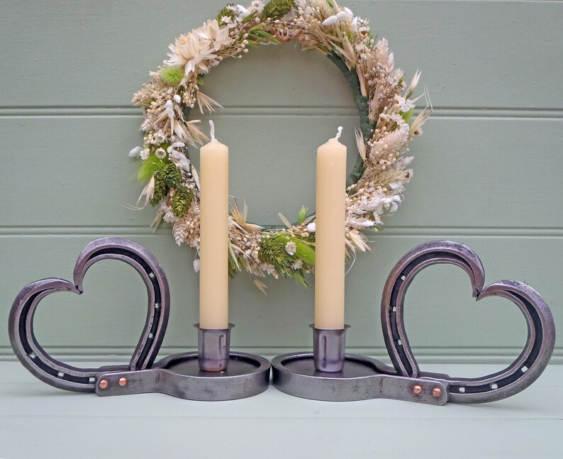 Horseshoe Heart. Candle Holder. Anniversary Gift. Wedding Gift. New Home Gift. Country Weddings. Western Weddings. image 4