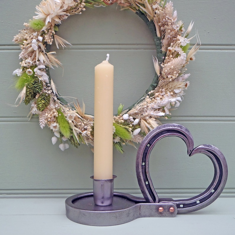 Horseshoe Heart. Candle Holder. Anniversary Gift. Wedding Gift. New Home Gift. Country Weddings. Western Weddings. image 1