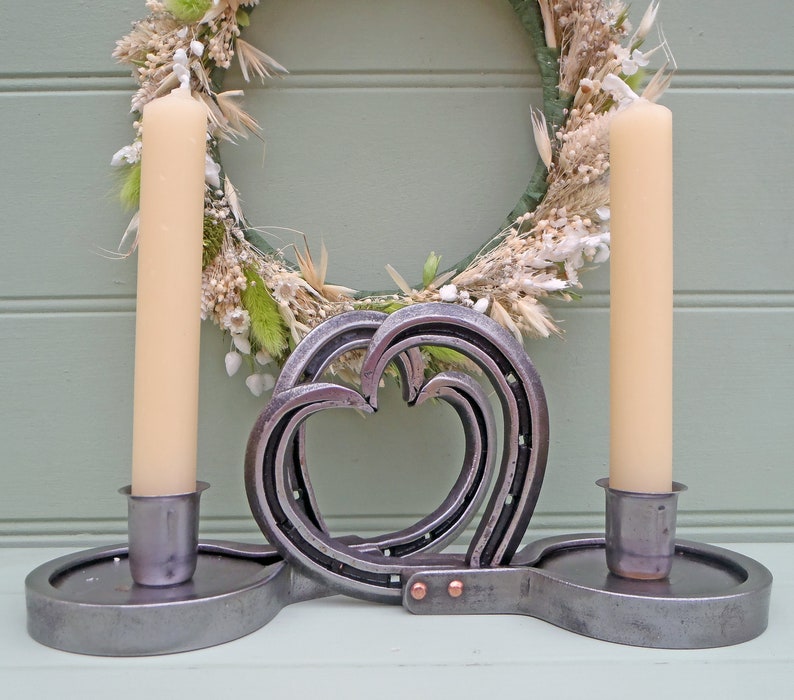 Horseshoe Heart. Candle Holder. Anniversary Gift. Wedding Gift. New Home Gift. Country Weddings. Western Weddings. image 5