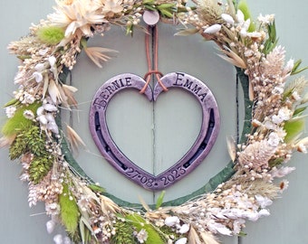 Horseshoe Heart. 4.25". Iron Gift. Steel Gift. Anniversary Gift. Wedding Gift. Personalised. Presentation Boxed.