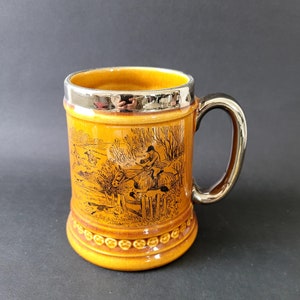 Vintage Beer Mug with Hunting Scene, Elijah Cotton LTD Lord Nelson Tankard Ware Staffordshire England