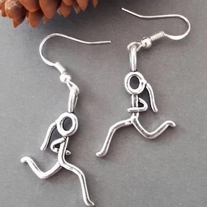 Runner Girl Sterling Silver Earrings, Sports Charm, Gymnast Jewelry