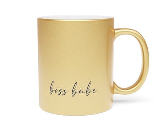 Boss Babe-mok, metalen beker, gouden mok, Boss Babe-cadeau, promotiecadeau