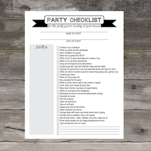 Party & Event Checklist for the Host - Etsy