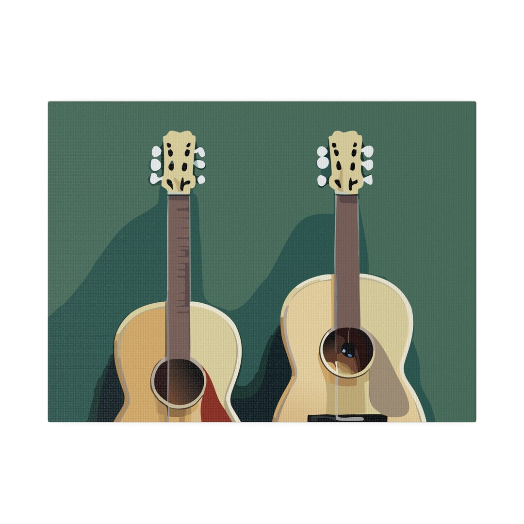 Guitar Wall Art, Guitars Artwork, Musician Gift, Green Wall Hanging, Abstract Canvas Print Etsy