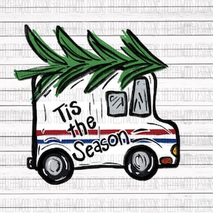 Tis the Season Mail Truck Digital Design