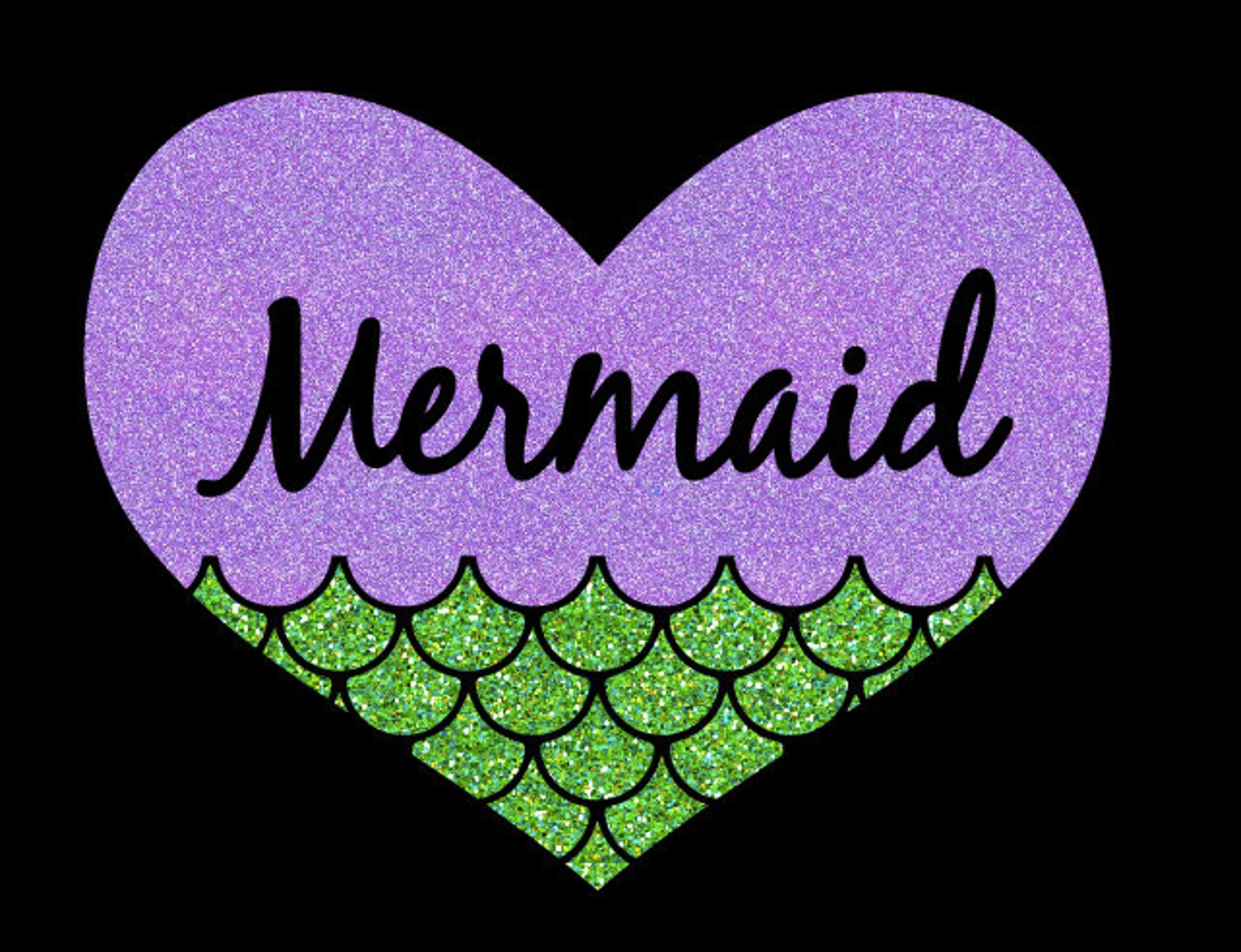 Mermaid Heart DIGITAL DESIGN - Etsy