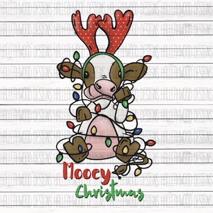 Mooey Christmas Cow Digital Design