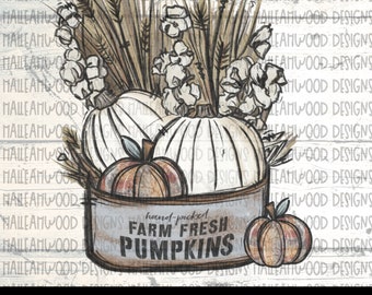 Farm Fresh Pumpkins Fall Digital Design