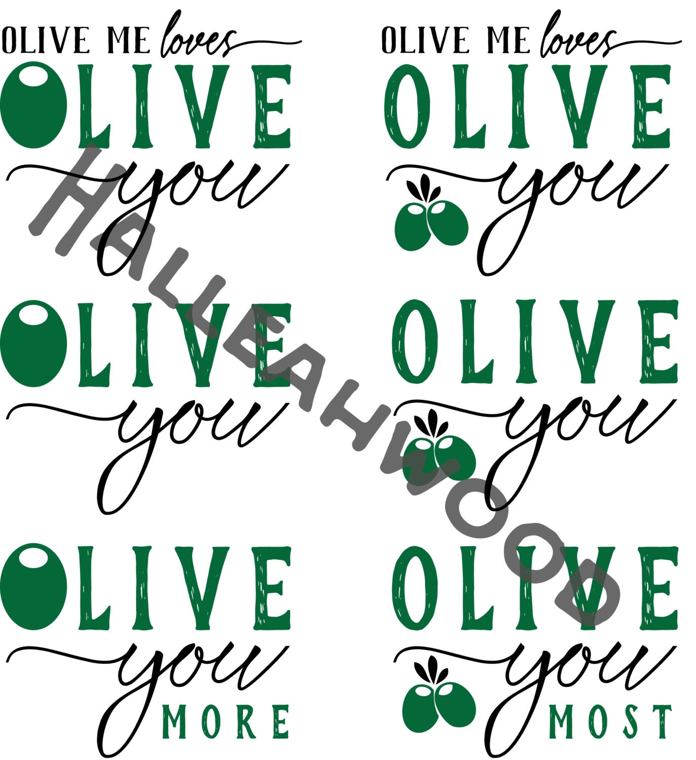 Olive You Digital Design Etsy