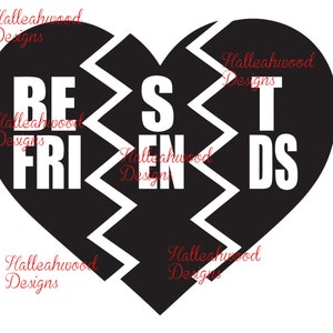 Best friends heart- 3 piece heart DIGITAL DESIGN