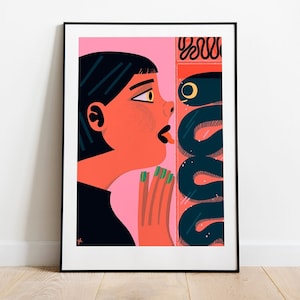 Art print: Surge of love / Fine art illustration print / 50x70, 40x50, 30x40 cm/ Love poster