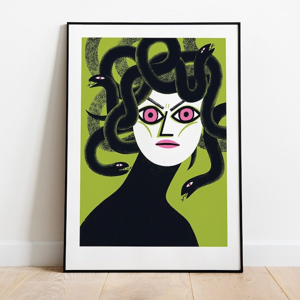 Art print: Medusa / Fine art illustration print / 50x70, 40x50, 30x40 cm / Medusa Poster / Medusa illustration