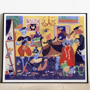 Art print: Las Meninas / Fine art illustration print / 60x48cm, 40x50 cm / Children illustration