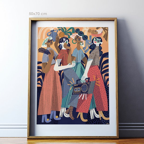 Art print: After work / Fine art giclee print / Girl illustration / 50x70, 40x50, 30x40 cm / Vintage poster / Polish art print / Wall decor