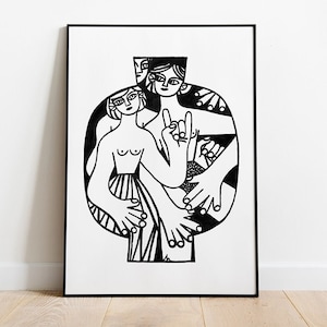 Arte de pared moderno: Jarrón de mujeres / Impresión minimalista / Impresión de pintura moderna / Cartel 50x70, 40x50, 30x40 / Arte del cartel polaco