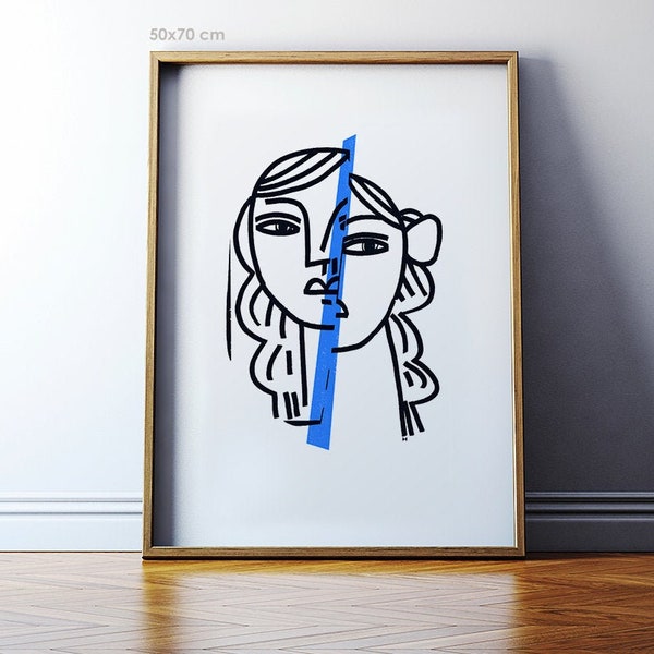 Portrait in the mirror. Persona / Modern art high quality giclée print / Abstract portrait / Minimalist art / 40x50 50x70 cm wall art poster