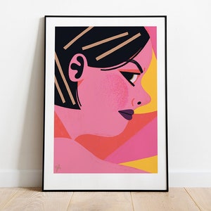 Art print: Girl. Fine art giclee print on archival paper. Illustration. 50x70, 40x50, 30x40 cm. Poster. Painting.