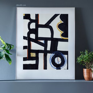 Illustration giclee print: Playground / Modern abstract / Abstract painting / 50x70, 40x50, 30x40 / Signed by the artist / Modern minimalist