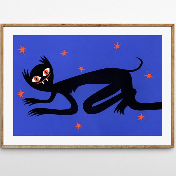 Art print: Our Friendly Vampire / Fine art giclee print / 50x70, 40x50, 30x40 cm / Vampire poster