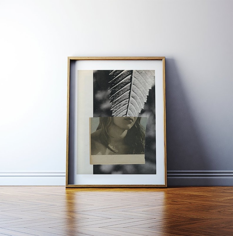 Collage art print: Untitled / Cut-out art / Original collage wall decor / 30x40 cm art / Retro collage