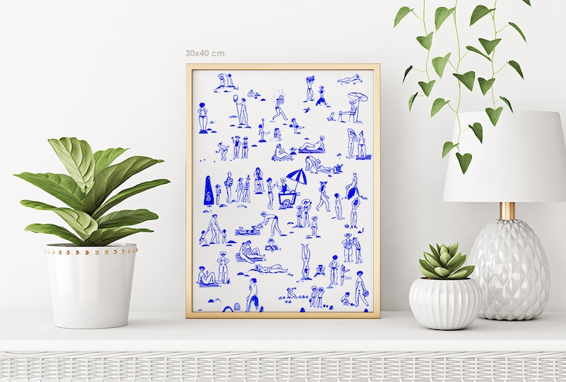Art Print Summer of Women Fine art illustration Giclee print on archival paper Wall art print 50x70 cm 19.7 x 27.6 in 40x50 cm