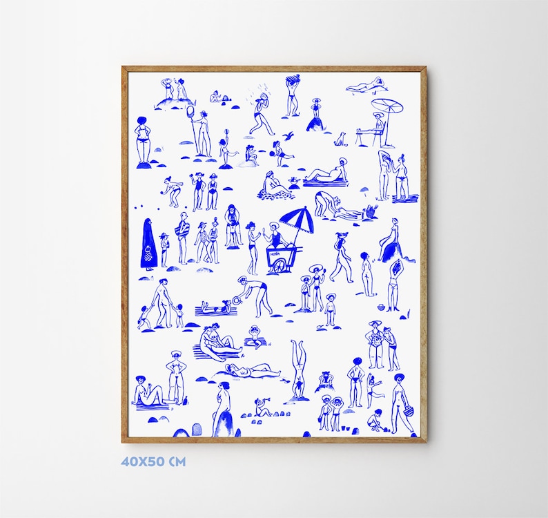 Art Print Summer of Women Fine art illustration Giclee print on archival paper Wall art print 50x70 cm 19.7 x 27.6 in 40x50 cm
