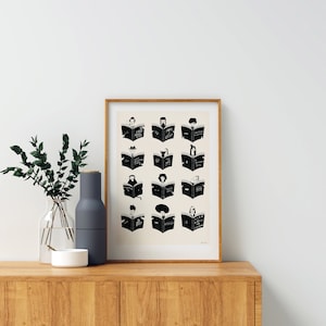 Book Lovers Wall Art: Bibliophilia Illustration Art / Giclée - Etsy