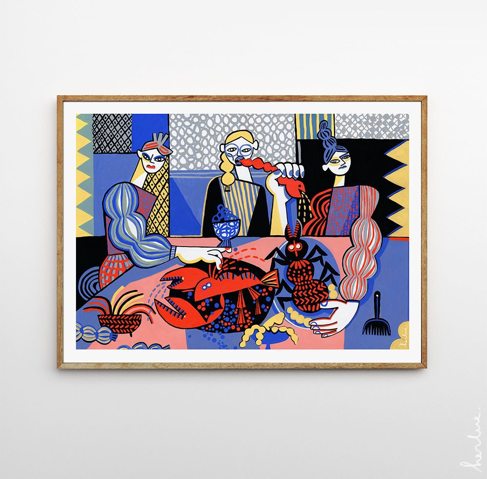 Art print Late Supper / Fine art print on archival paper / Etsy