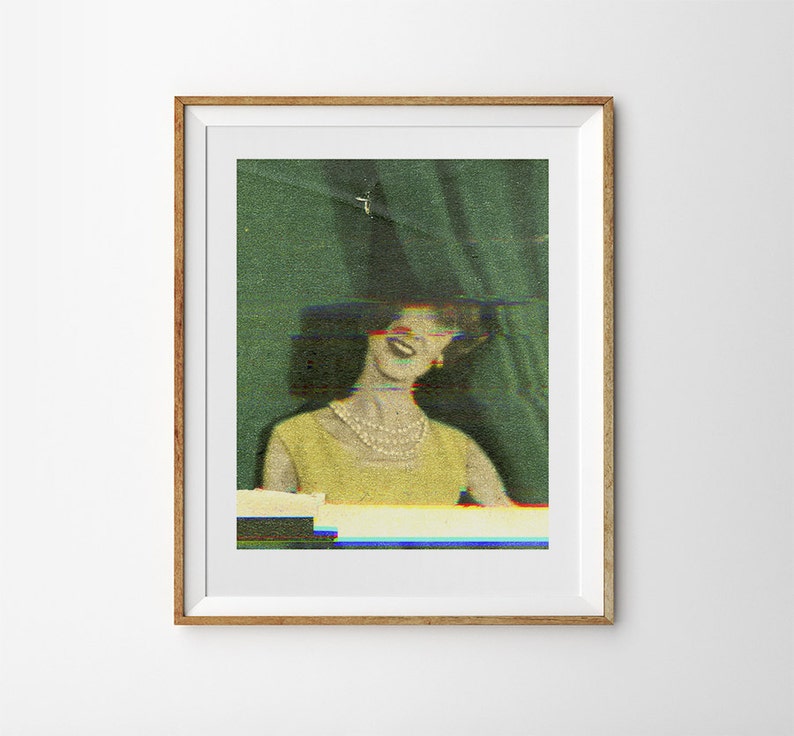Glitch art vintage fashion poster. Giclée print on archival paper. 24 x 30cm photography collage art by Miko?aj Pasi?ski.
