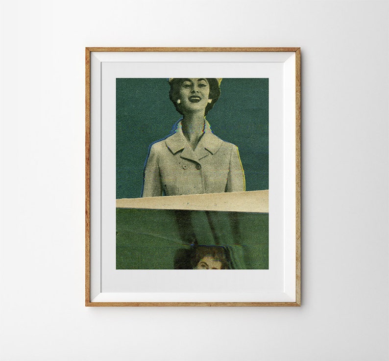Collage art print / Vintage fashion photography / Glitch art giclée print / Collage poster by Miko?aj Pasi?ski.