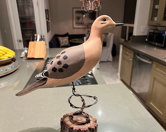 Mourning Dove Decoy Hand Carved by Stan Vath of Olivenhain CA