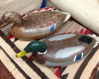REDUCED AGAIN ONCE More!!! Free shipping - Walter H. "Tube" Dawson - Oversize Mallard Pair 1930's Duck Decoys