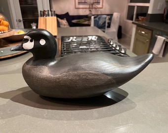 Rare hen harlequin hunting decoy. By Stan Vath  Olivenhain California