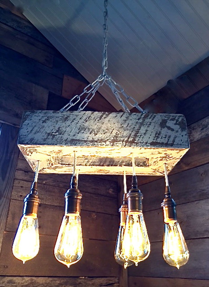 White Wash Edison Bulb Chandelier Chandelier Edison Bulb Etsy