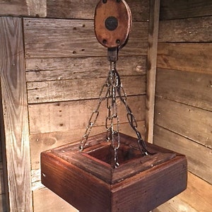 Barn Pulley Chandelier - Mason Jar Lighting-Mason Jar Fixture- Edison Bulb Chandelier-Reclaimed Wood- LED Lighting