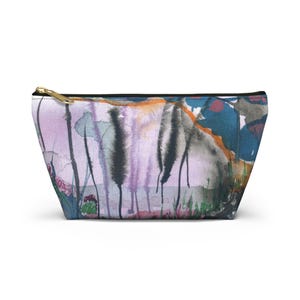 Bolsa para accesorios con flores vibrantes, neceser, organizador de viaje, regalo inspirado en el arte, bolsa de almacenamiento hecha a mano