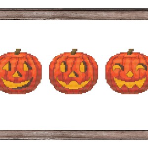 Halloween Pumpkins Cross Stitch Pattern