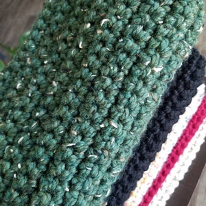 Chunky Crochet Scarf Emerald