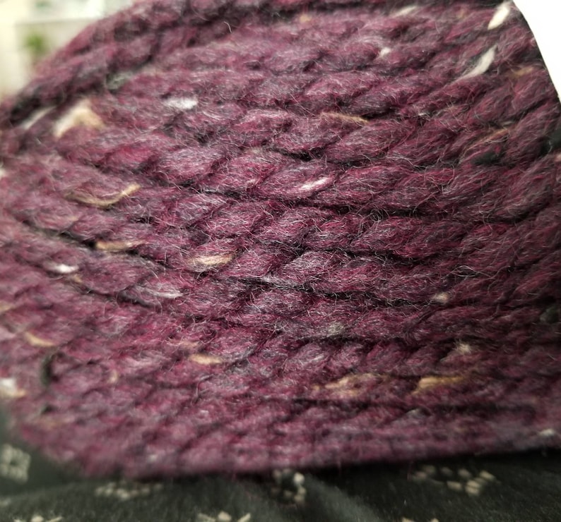 Chunky Crochet Scarf Dark Purple