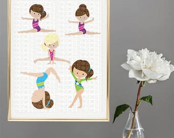 SVG, DXF, Pdf, Studio3 Cut file, CF Gymnast Bundle, silhouette cut file, cameo file, scrapbook file, Gymnast cut file