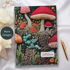 Wild Mushroom Personalized Cottagecore Journals, Notebook, Custom Journal, Journalism, journals for women, journals-notebooks, diary name