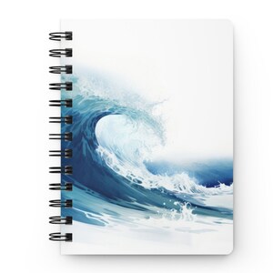 Majestic Waves Spiral Bound Journal, hardcover, dream journal, bullet journal, blank journal, gift under 25, stocking stuffer, wave, ocean